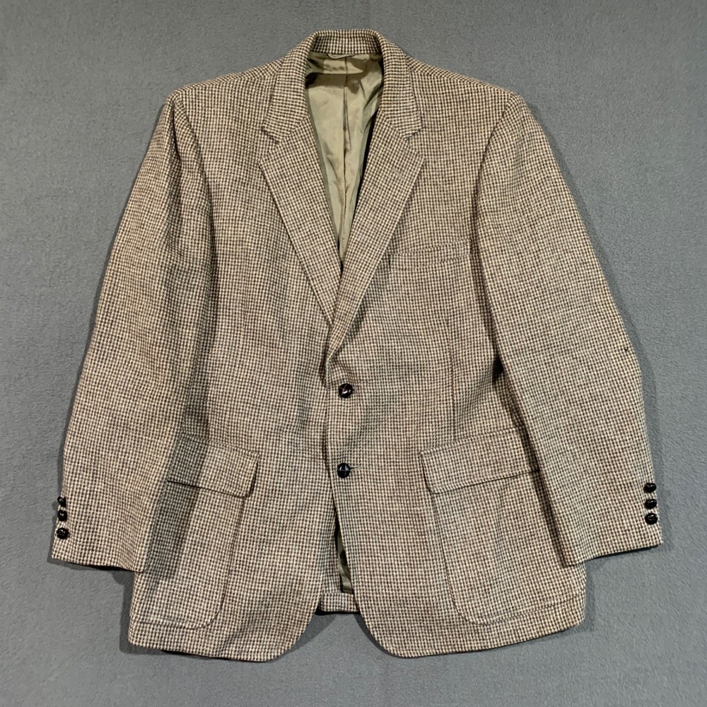 Richard Thomas Houndstooth‎ Blazer Men's Vintage American Craftsmen Sport Coat